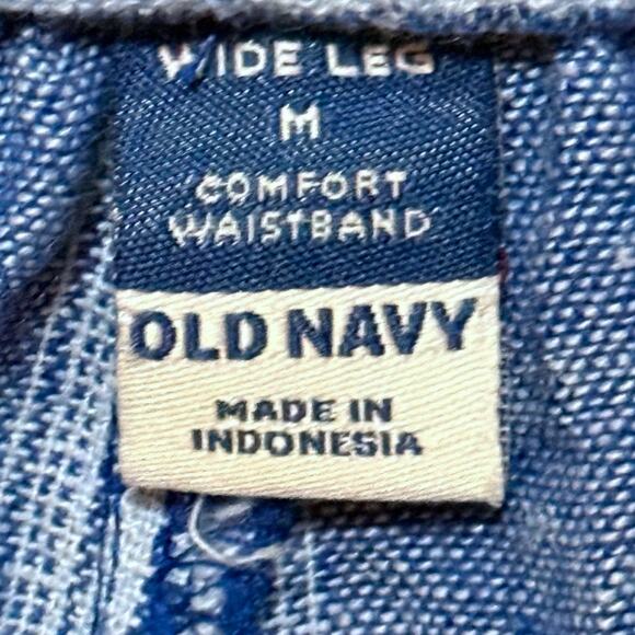 NWT Old Navy Womens High-Waisted Linen-Blend Wide-Leg Pants Striped BOHO Size M - Picture 6 of 8